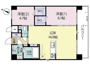 Arista箱崎【5階】の間取り