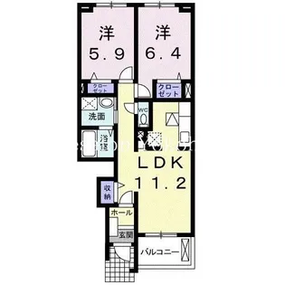 グレイスフル レジデンスB【1階】の間取り