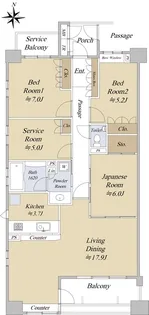 プラウド橦木町【2階】の間取り