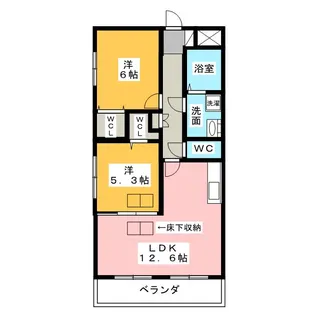 ルネスクラージュ【1階】の間取り
