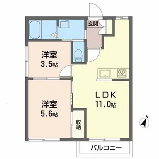 キャッスルバレーA【2階】の間取り