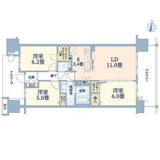 東京フロンティアシティアーバンフォートイーストブロック【17階】の間取り