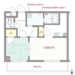 プロシード東小橋【2階】の間取り