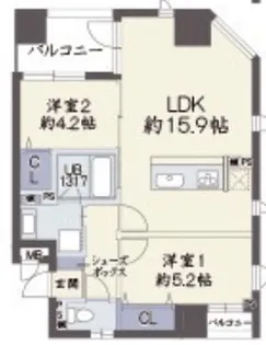 グランデージ新大阪【3階】の間取り