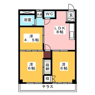 リバーハーフハイツ【2階】の間取り