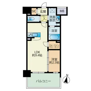 BlancCiel 西新【6階】の間取り