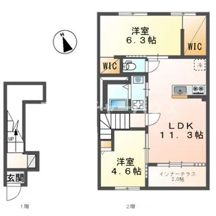 ソレイユルヴァン(Soleil Levant)【2階】の間取り
