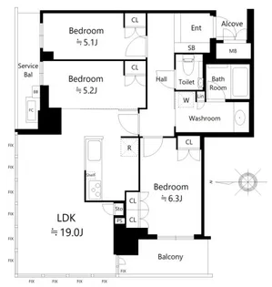 グランドメゾン新梅田タワー【23階】の間取り