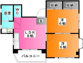 ヒカリハイツ王子【5階】の間取り