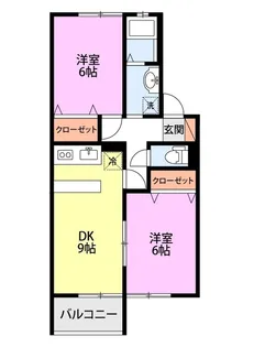 サンバレイ・ニッコーD【2階】の間取り