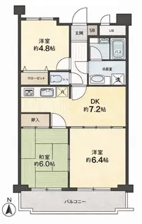 エンゼルハイム鹿浜第8【7階】の間取り