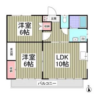 コーポインティアマウンテン2号棟【2階】の間取り