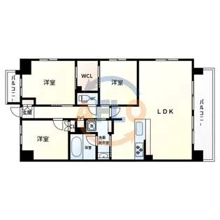 ヴェリテ弁天町エアリー【6階】の間取り