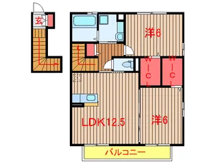 ソレイユAB【2階】の間取り