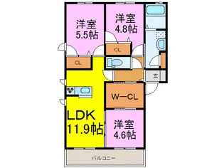 メゾン・スバルA【1階】の間取り