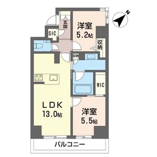 クラルテ羽沢横浜国大【6階】の間取り