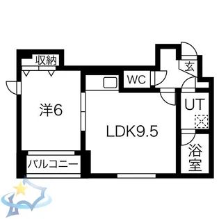 ピースフル山鼻【1階】の間取り