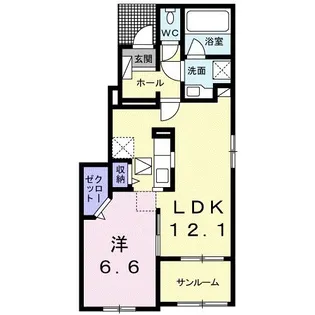 グランツ みなみ【1階】の間取り