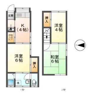土々ヶ根みどり荘11号・12号・13号【2階】の間取り