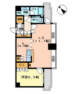千種タワーヒルズ【17階】の間取り