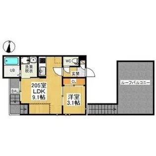 GRANDTIC黒川【1階】の間取り
