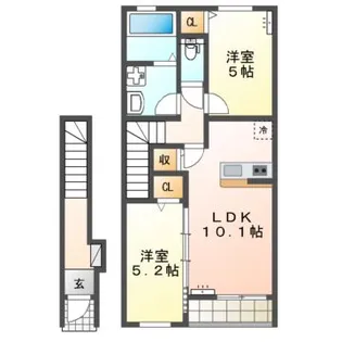 grand parace(グランドパレス)奥州III【2階】の間取り
