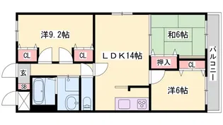 リバード高岡【3階】の間取り