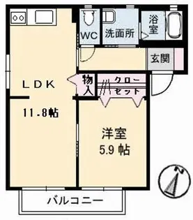 テンダーヴィラ A棟【1階】の間取り