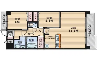アンフィニ11緑地公園【2階】の間取り