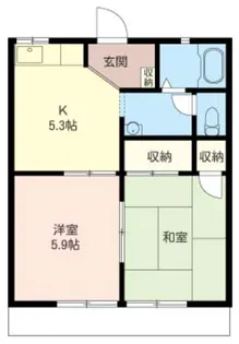 ドエルミハラB【1階】の間取り