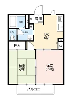 第五大滝ハイツ B【2階】の間取り