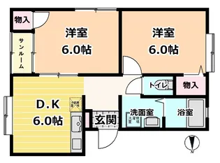 レンゲジハイツ【2階】の間取り