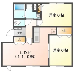 オーシャンロードタウン I【1階】の間取り