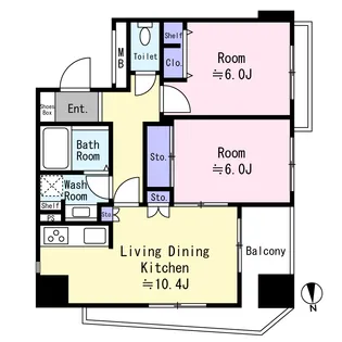エヴァーグリーン浅草【9階】の間取り