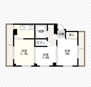 サンライズビル(3DK)【2階】の間取り