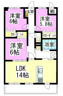 ラ・パティオ【1階】の間取り