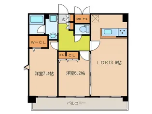 ル・シェ-ル香椎【9階】の間取り