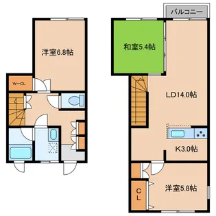 Lスケッチの間取り