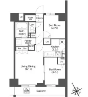 東京都台東区根岸2【マンション】の間取り