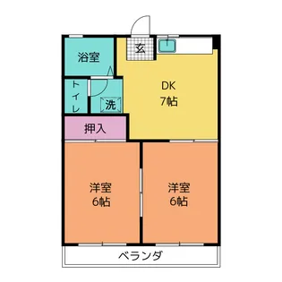 2DKの間取り画像