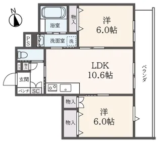 (シニア限定)へーベルヴィレッジときわ台~Serenity Court【3階】の間取り