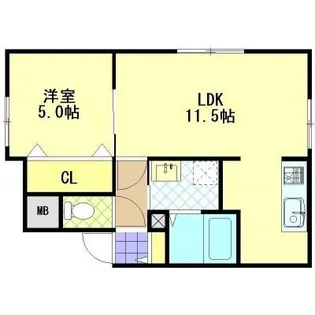 1LDKの間取り画像