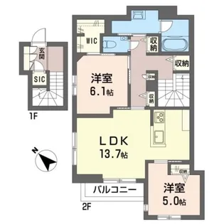 フォレクレール【1階】の間取り