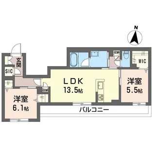 サンクチュアリ櫛引【2階】の間取り