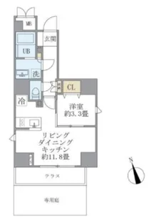 La Perla Yotsuya ラペルラ四谷【10階】の間取り