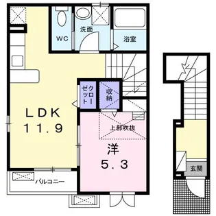 大阪府大東市寺川4【アパート】の間取り