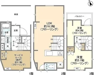 東京都北区志茂5【一戸建】の間取り