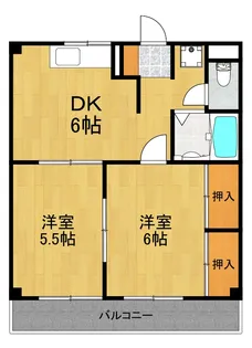 神奈川県川崎市中原区上小田中6【マンション】の間取り