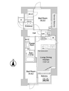 東京都港区赤坂2【マンション】の間取り