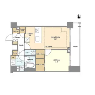 東京都新宿区市谷薬王寺町【マンション】の間取り